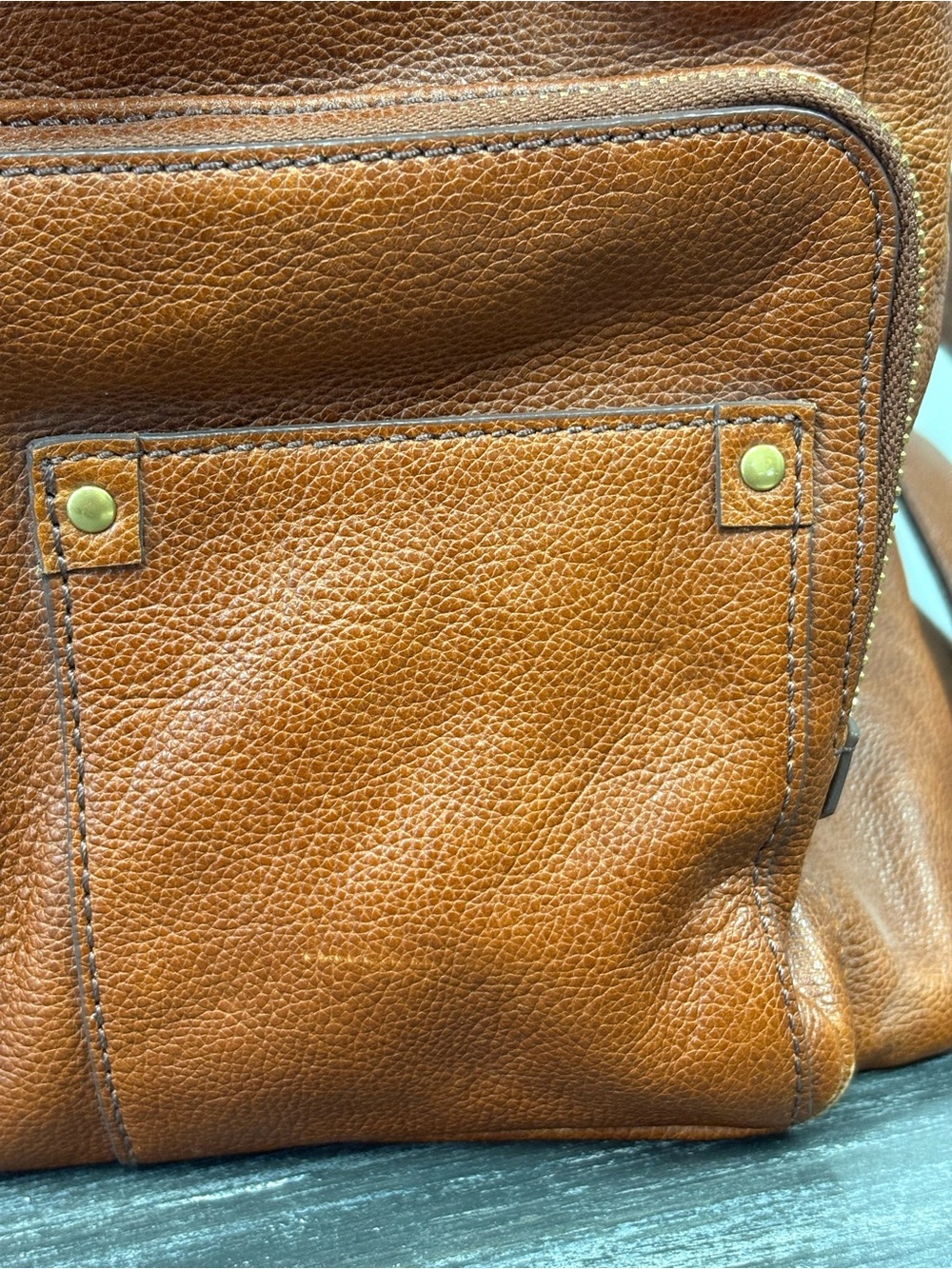 Fossil Tan Leather Backpack with Front Pocket - Picture 7 of 13